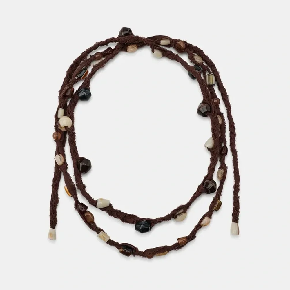 ZARA DOUBLE CORD BELT WITH RESIN PIECES